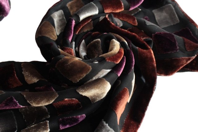 Exclusive velvet scarf silk ECHO