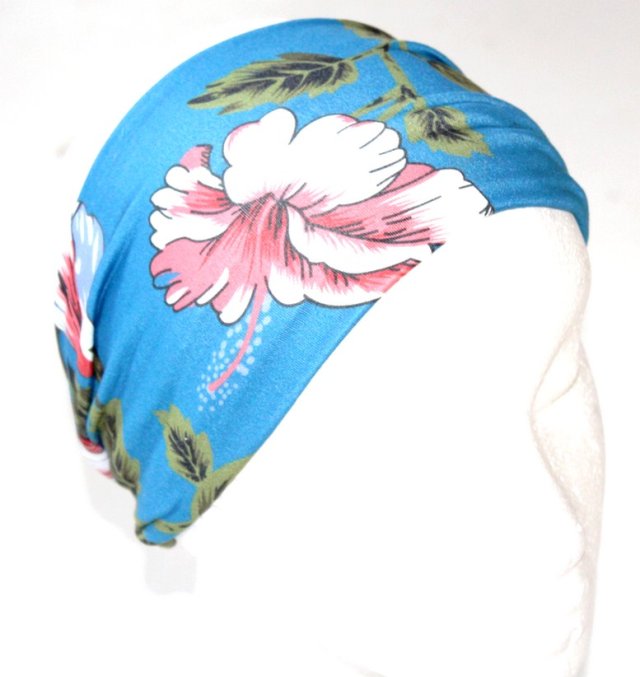 SZEROKA  opaska na głowę kwiaty rozm. M/L