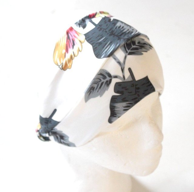 SZEROKA  opaska na głowę kwiaty rozm. M/L