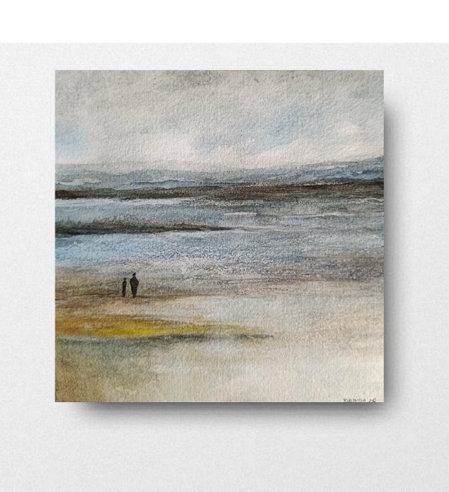 Nad morzem -  akwarela