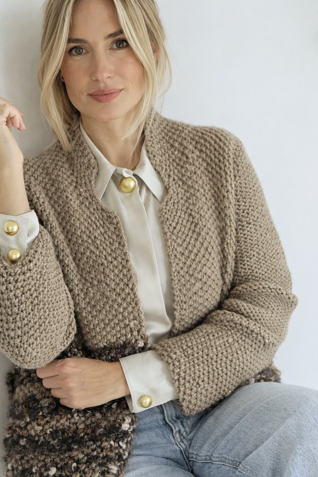 kardigan Mika w szarym beżu