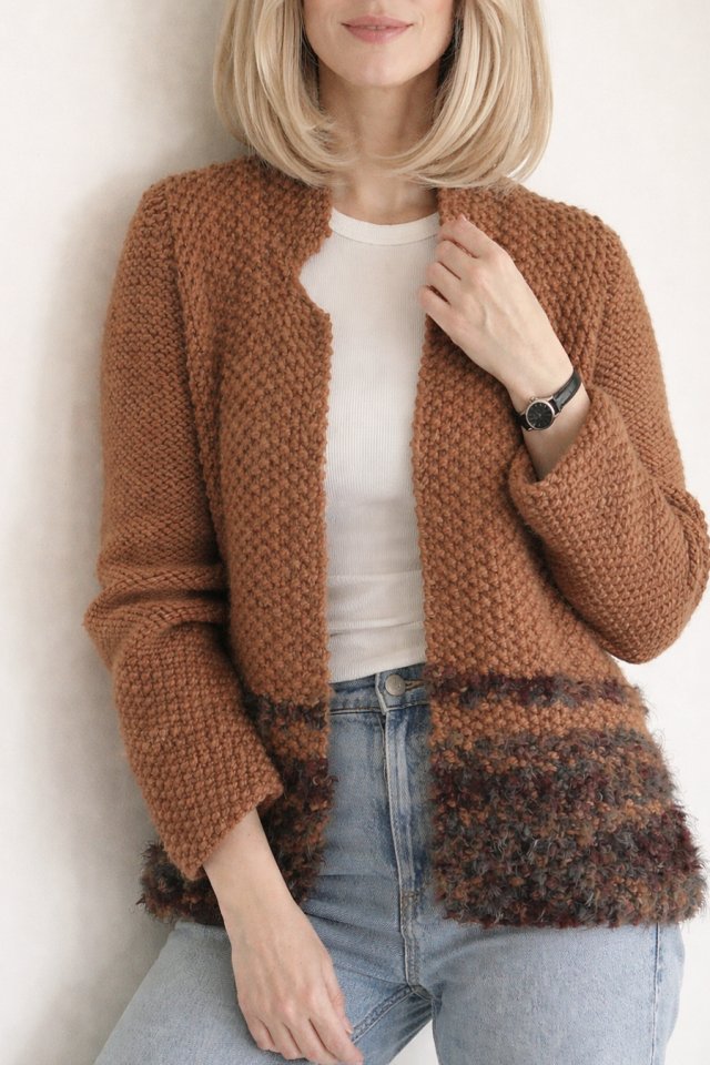 kardigan Mika w karmelowym kolorze