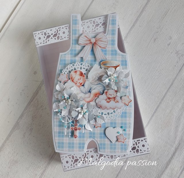 Kartka spodenki na Chrzest chłopca