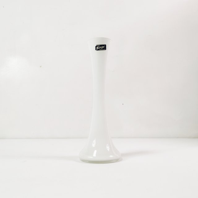 Minimalistyczny szklany wazon, Huta Alicja Tarnów, lata 80.