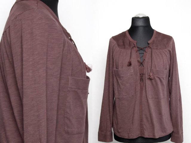 H&M BLUZKA boho bawełna sznurowana 38/M Hp_79