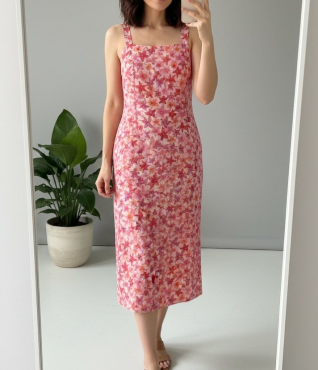 100% len Kaliko sukienka (Vw)