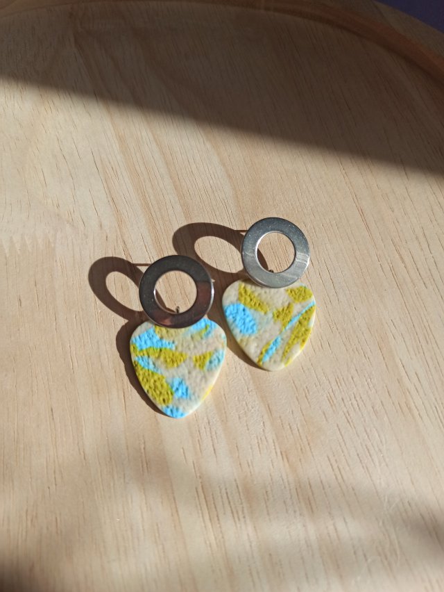 Kolczyki z gliny polimerowej wiosenne ciapki
