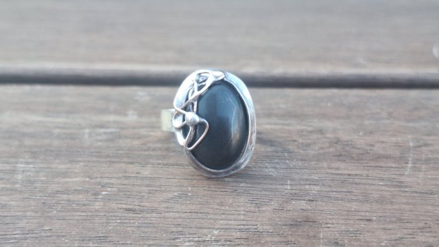 Onyks - pierścionek regulowany