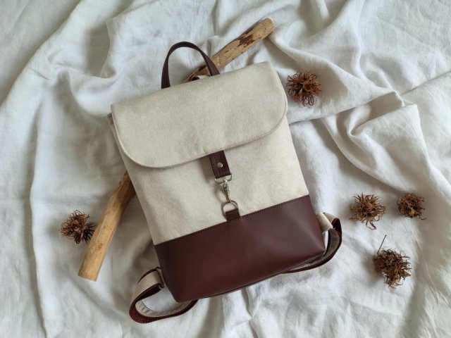 Damski plecak VELVET ecru.