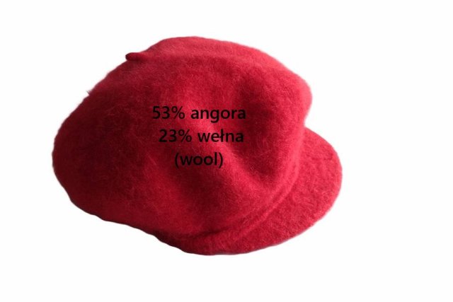 exclusive beret kaszkiet WEŁNA angora