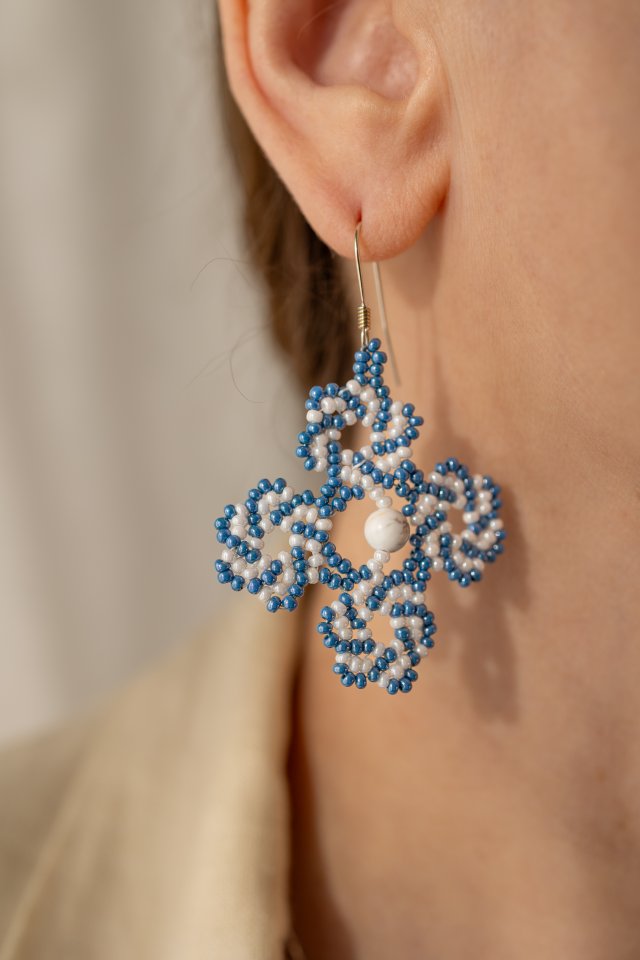 Czeskie koraliki | Howlit | Bigle srebrne