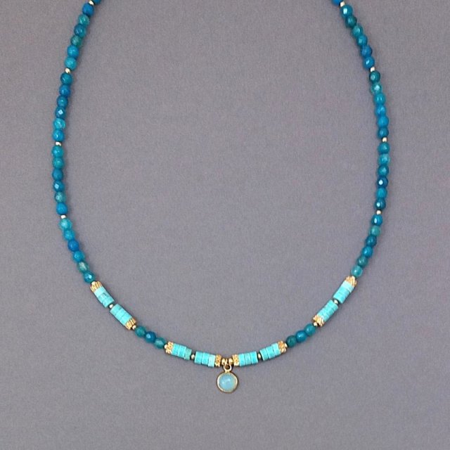 Naszyjnik z turkusowych agatów