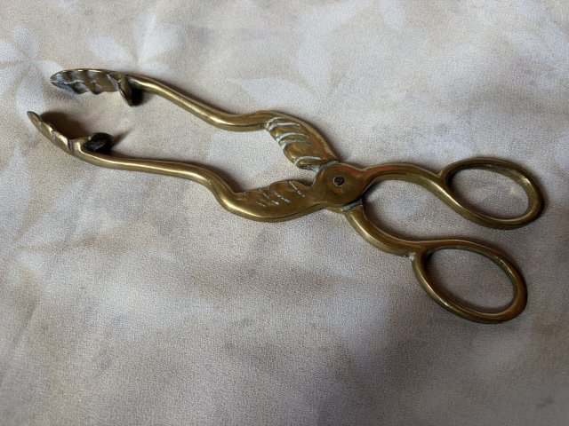 magia mosiądzu - oryginalne duże szlachetnie mosiężne szczypce do węgla