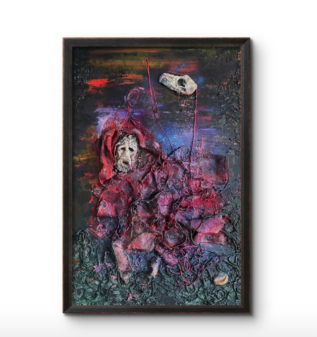 Struktury - Edyp (Structures – Oedipus 120x80) - oryginalny obraz strukturalny na płótnie, abstrakcja, textured painting, abstract canvas wall