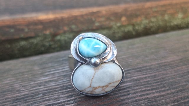 Larimar - pierścionek regulowany