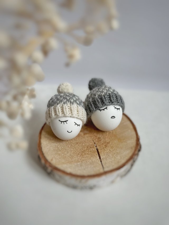 Czapeczki na jajka wielkanocne, ocieplacze - zestaw 2 szt. Dekoracje wielkanocne