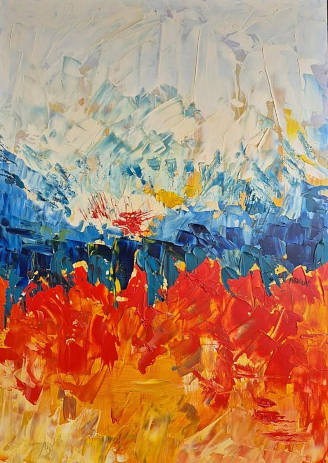 obraz do salonu tam gdzie płónie lód