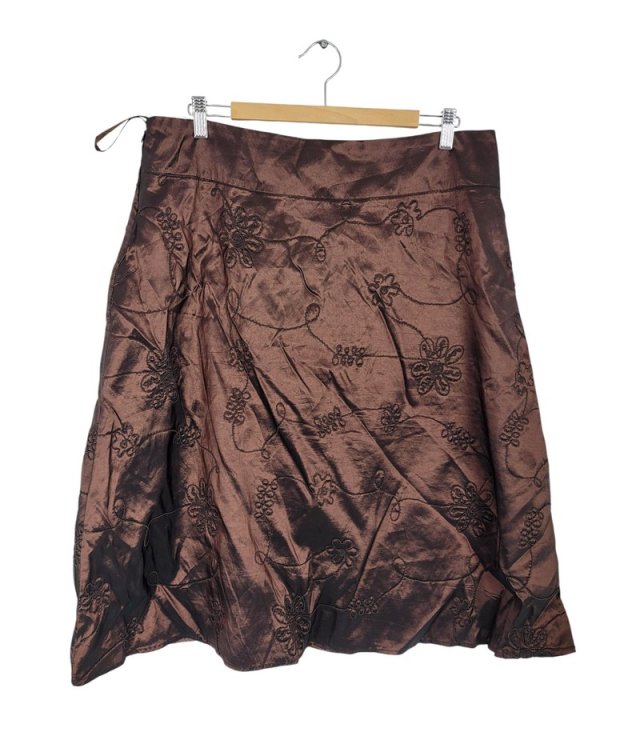ESTELLE elegancka spódnica brązowa haft 46 3XL