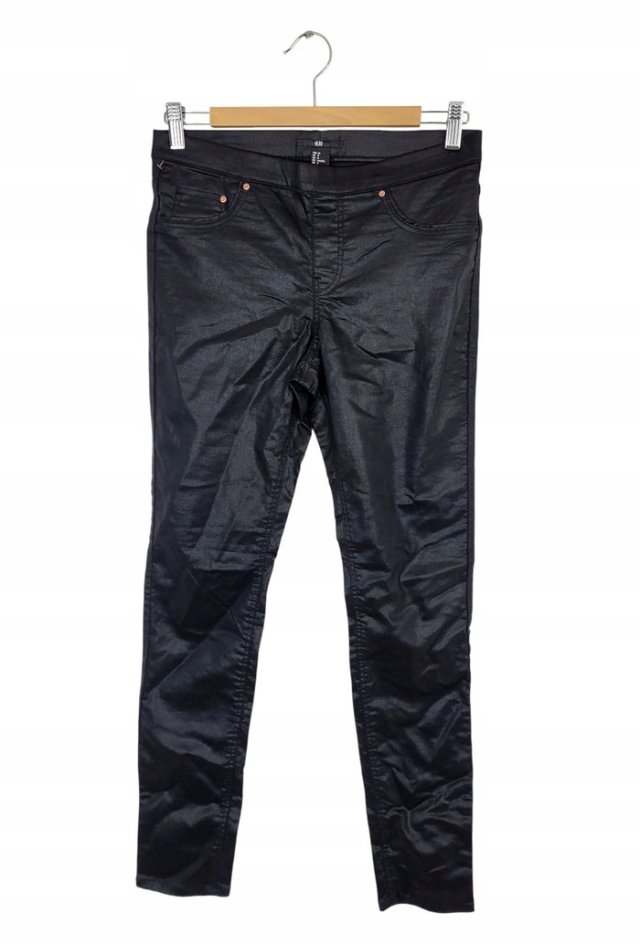 H&M woskowane jegginsy damskie rurki 38 M