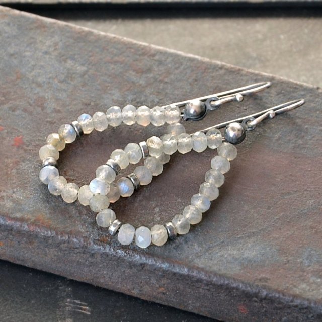 Kolczyki łezki z labradorytem