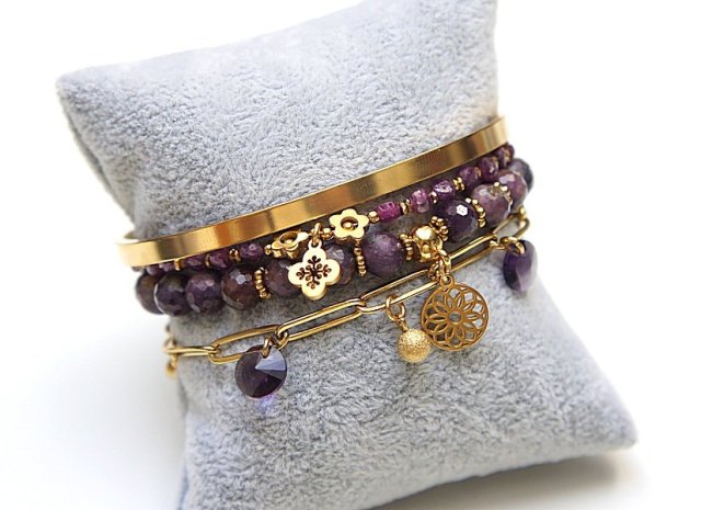 Zestaw bransoletek Rubiny - Szlachetna kolekcja