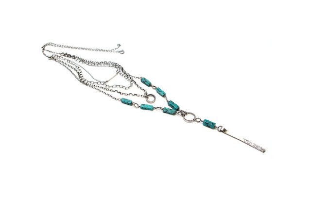 Turkusowe  patyczki - naszyjnik