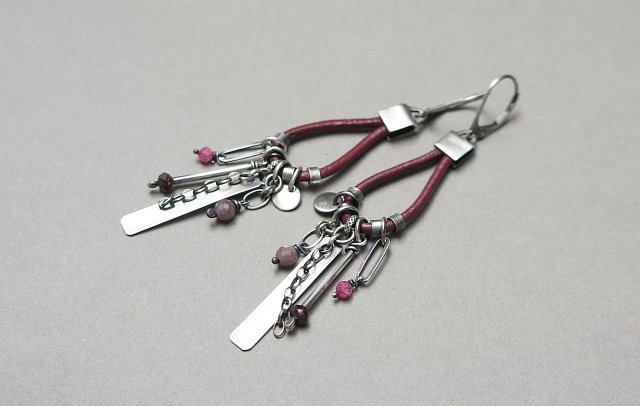 Pętelki burgund  - kolczyki