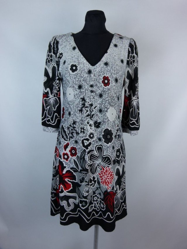 IZABEL sukienka dzianinka rękawy 3/4 - L