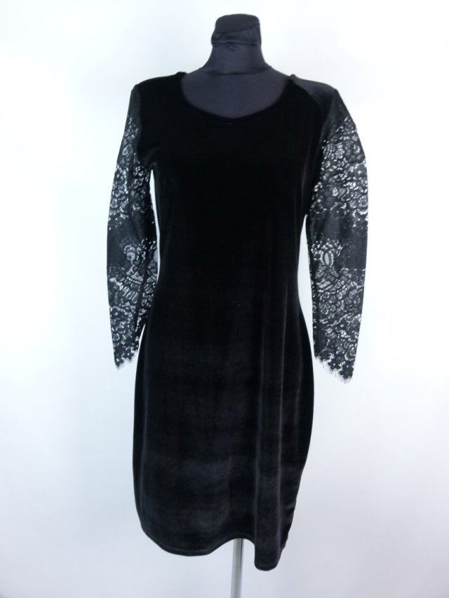 Joe Browns welurowa sukienka do kolan koronka 12 / 38