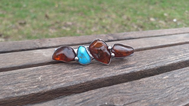 Bursztynowa - klamra do włosów