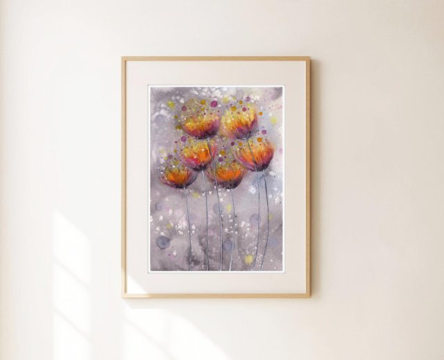 Akwarela A4.  Łąka