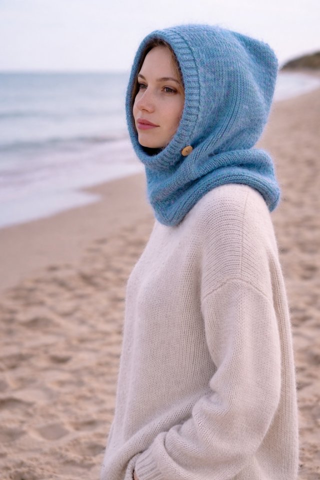 Ręcznie robiona balaclava miękki kapturokomin czapka z alpaką kolory