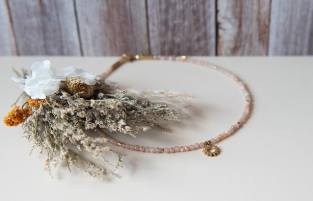 Naszyjnik choker SUNSHINE - kamień słoneczny i hematyt