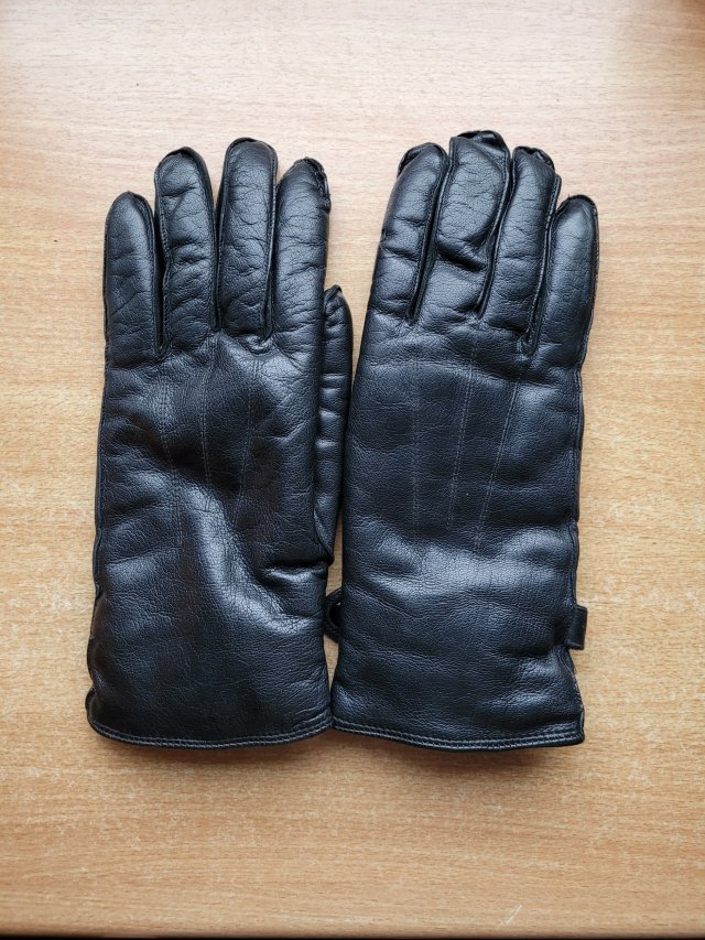 Skórzane rękawiczki ocieplane męskie