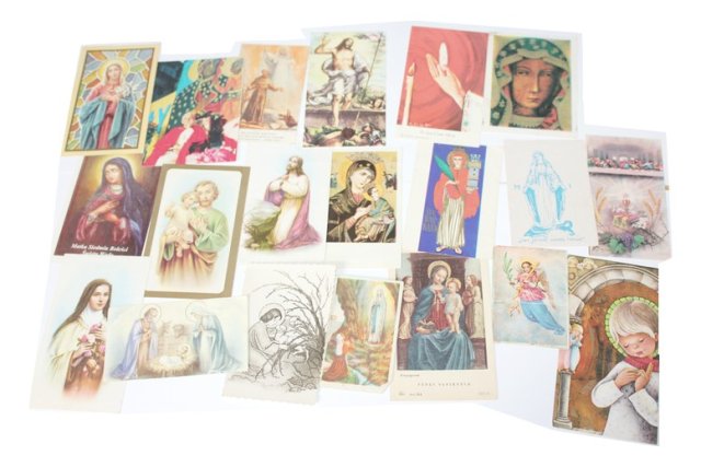 Religijne święte obrazki 20szt PRL