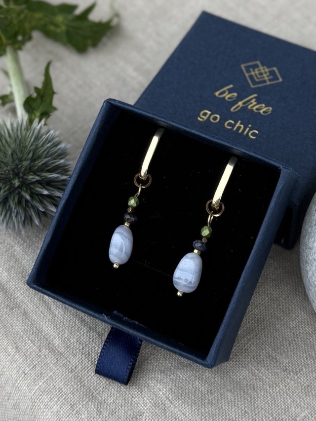 Kolczyki 2w1 – srebro 925 pozłacane 18K złotem