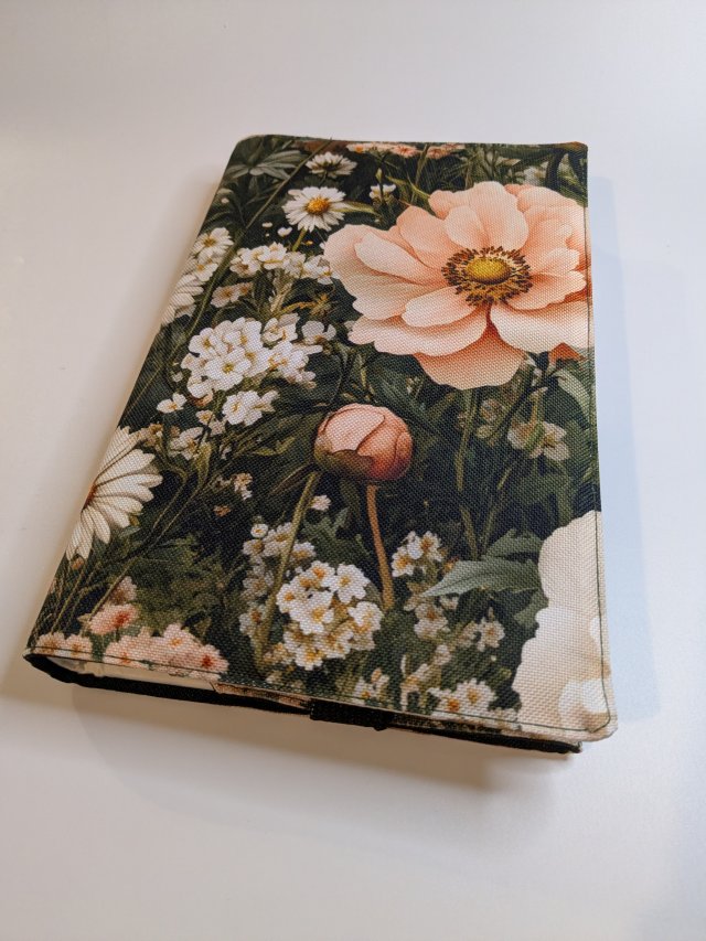 Etui otulacz na książkę - kwiaty