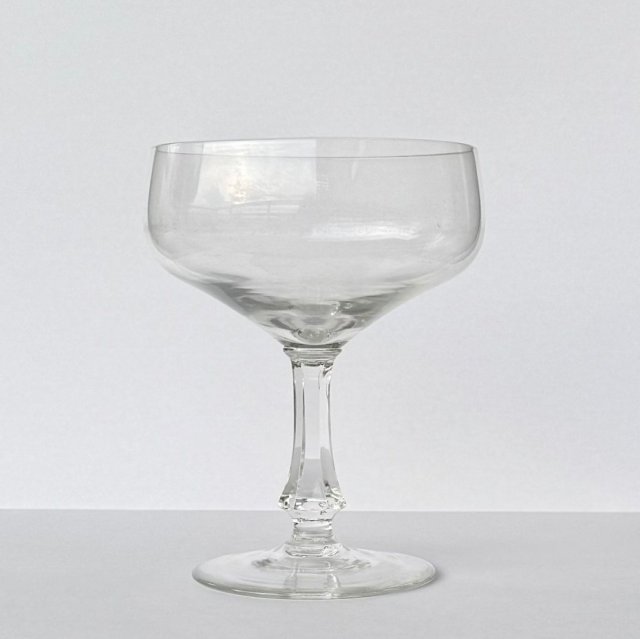 Kieliszek coupe z kryształu szampan vintage lata 30–60 styl Art Deco