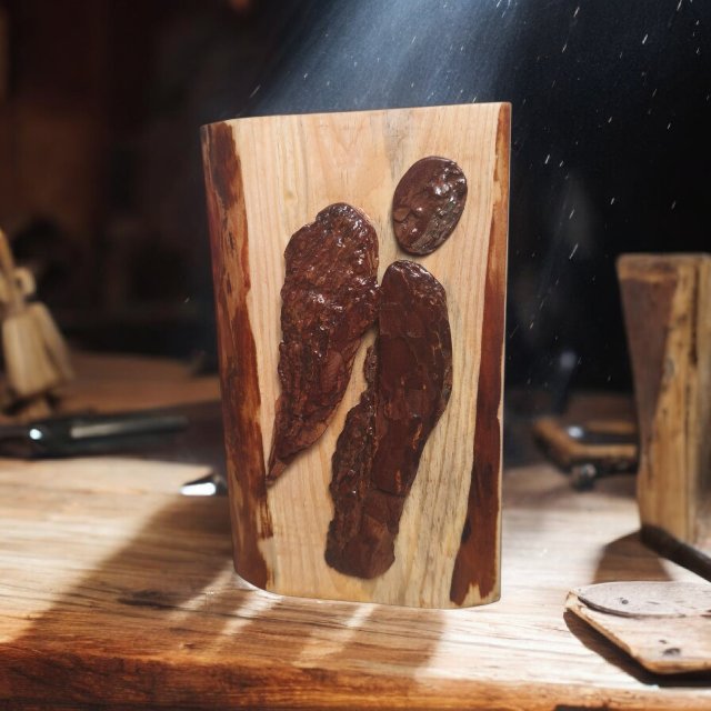 Asamblaż z kory -seria Abstrakcje anielskie 2