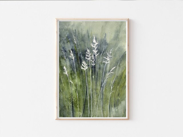 Akwarela A4.  Łąka