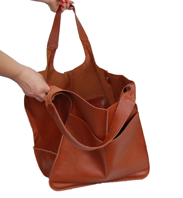 Torebka na ramię ze skóry naturalnej XXL