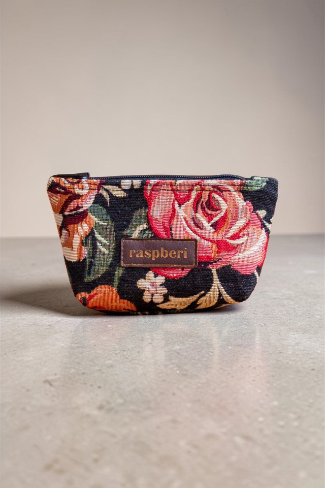 Mini kosmetyczka z żakardu w róże