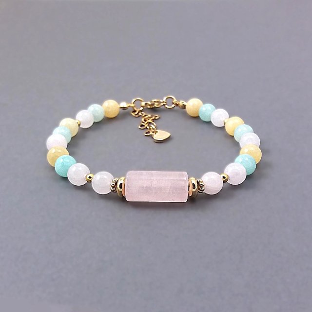 Bransoletka pastelowa z kwarcem