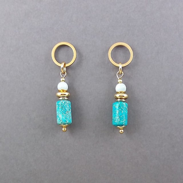 Kolczyki z turkusowych jaspisów