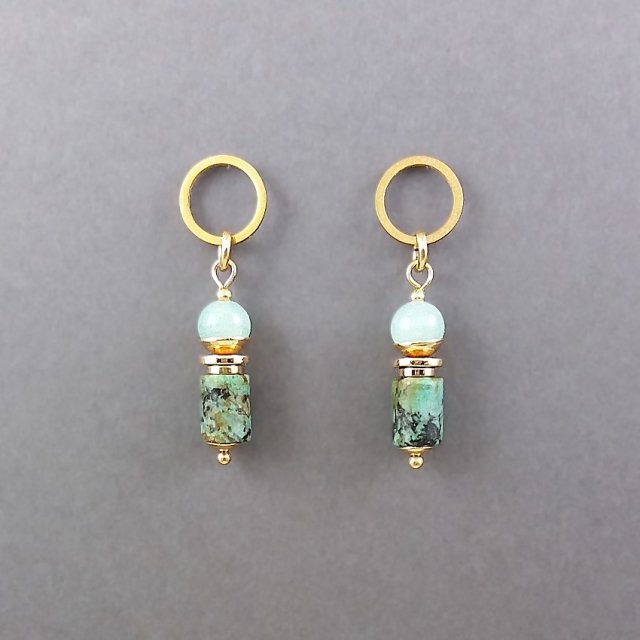 Kolczyki z zielonych jaspisów