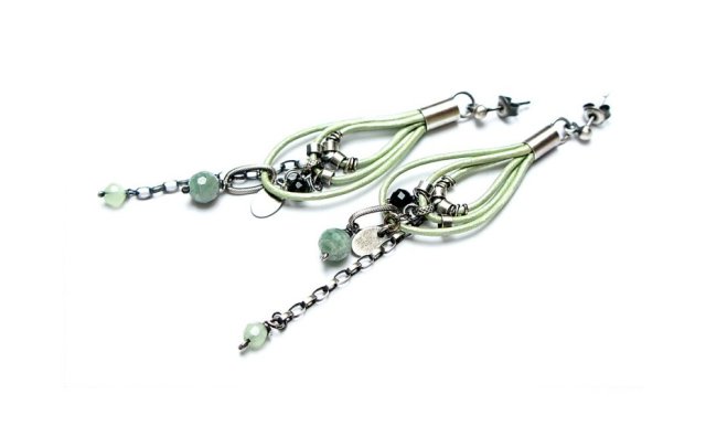 Pętelki -szałwia z miętą - kolczyki