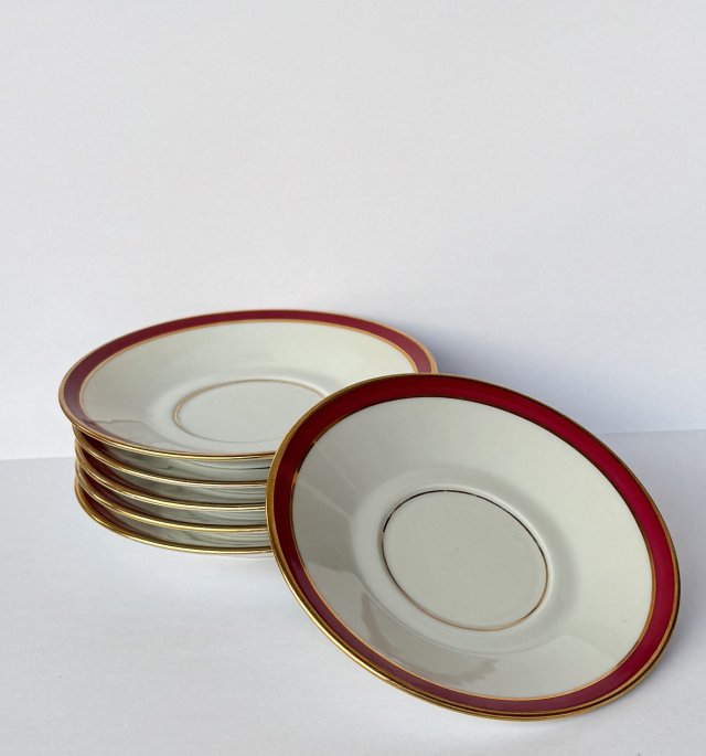 Zestaw 6 porcelanowych takerzyków Limoges Francja lata 50 (1/2)