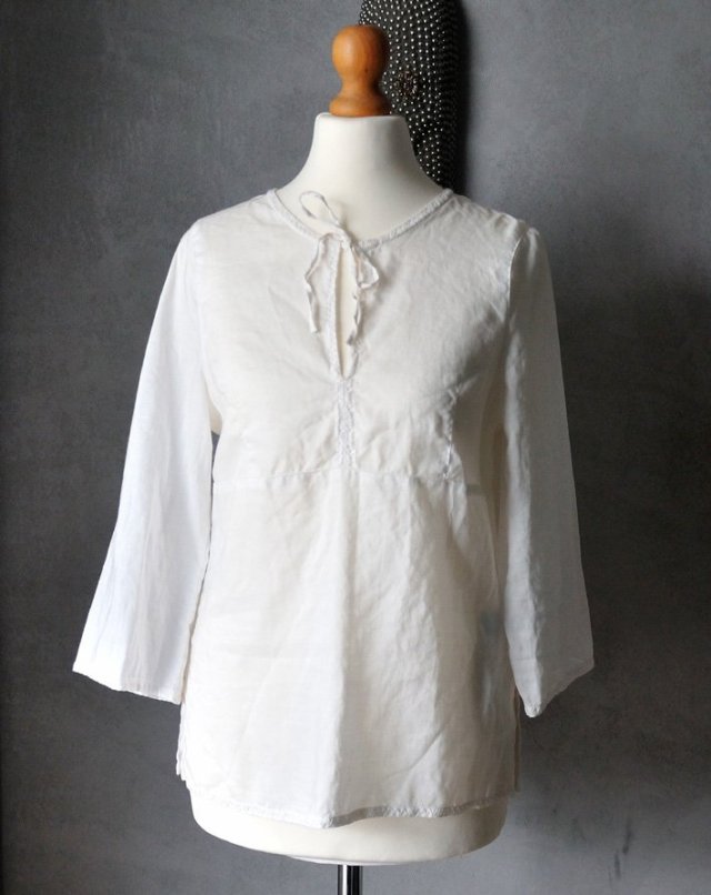 Bluzka boho ramia biała letnia hippie S M