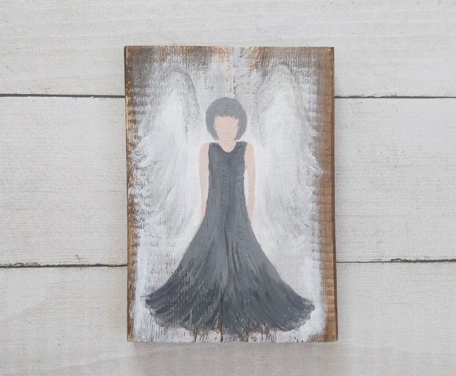 Obraz na desce - Anioł  w szarości