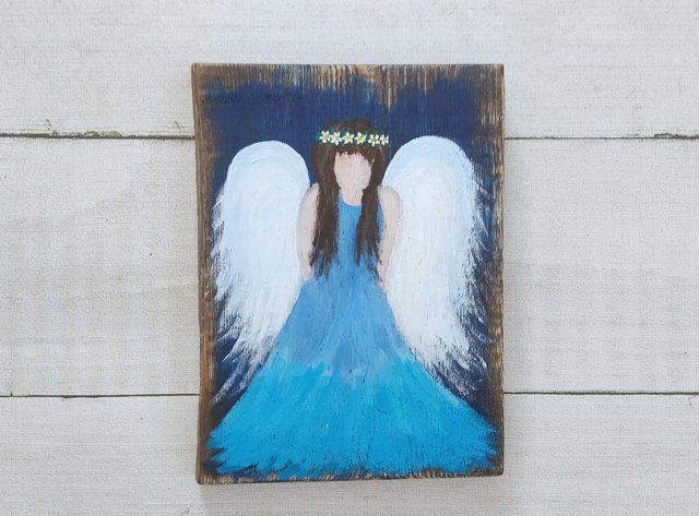 Obraz na desce - Anioł  niebieski